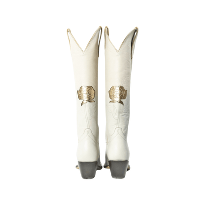Fraulein Boot Company Women's San Antonio Rose Cream and Gold Cowboy Boots