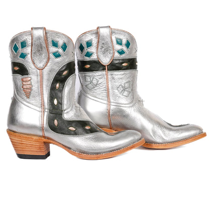 Fraulein Boot Company Women's Silver Sneaky Snake Cowboy Boot