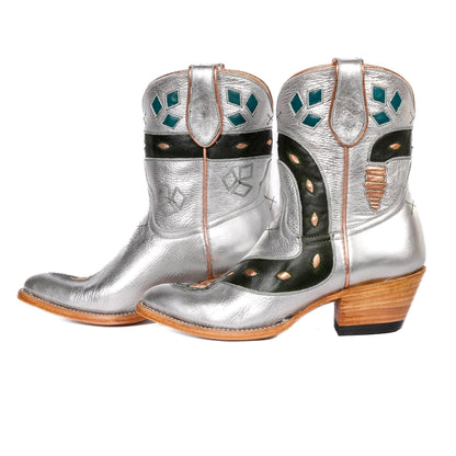 Fraulein Boot Company Women's Silver Sneaky Snake Cowboy Boot