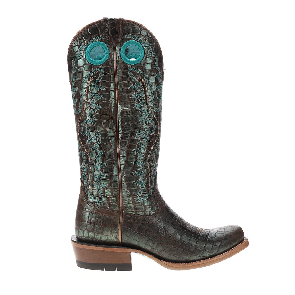 Futurity Boon Croc Snip Toe Pull On Cowboy Boots - SundialFuturity Boon Croc Snip Toe Pull On Cowboy Boots