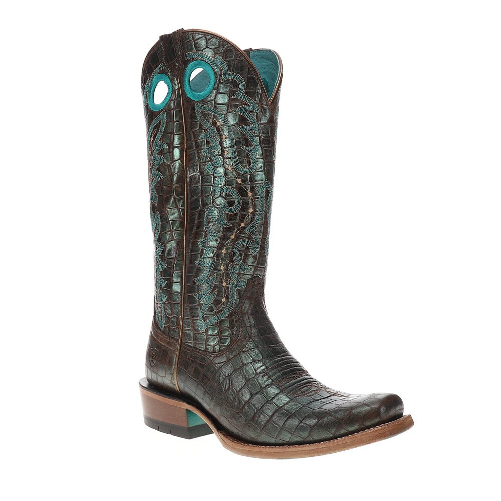 Futurity Boon Croc Snip Toe Pull On Cowboy Boots - SundialFuturity Boon Croc Snip Toe Pull On Cowboy Boots