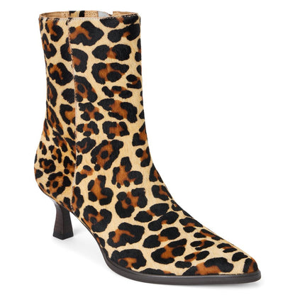 Gabbie Leopard Print Pointed Toe Zippered Booties - SundialGabbie Leopard Print Pointed Toe Zippered Booties