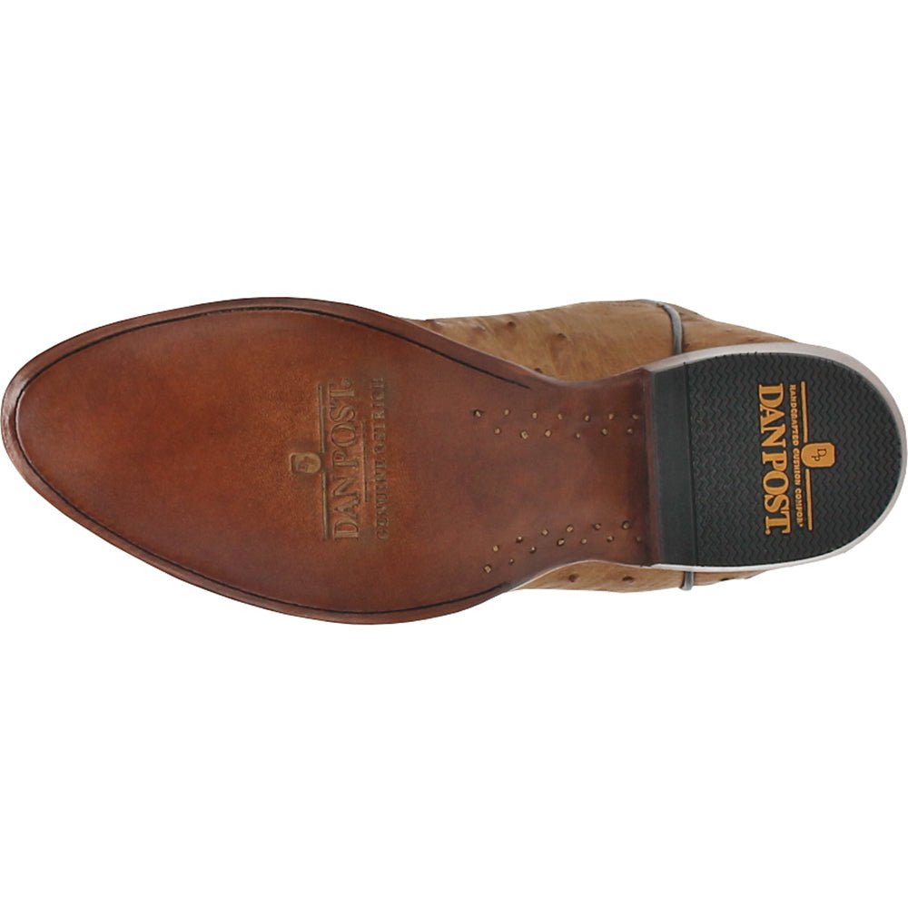 Gehrig Ostrich Embroidered Round Toe Pull On Cowboy Boots - SundialGehrig Ostrich Embroidered Round Toe Pull On Cowboy Boots