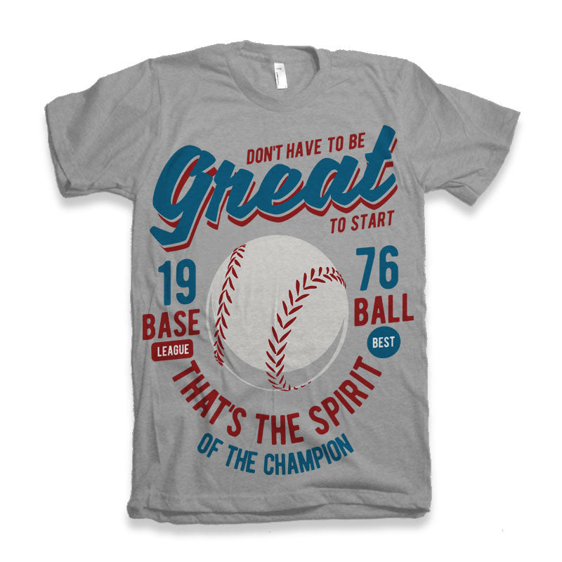 Great Baseball Men's Bamboo Viscose/Organic Cotton Short Sleeve Graphic T-Shirt