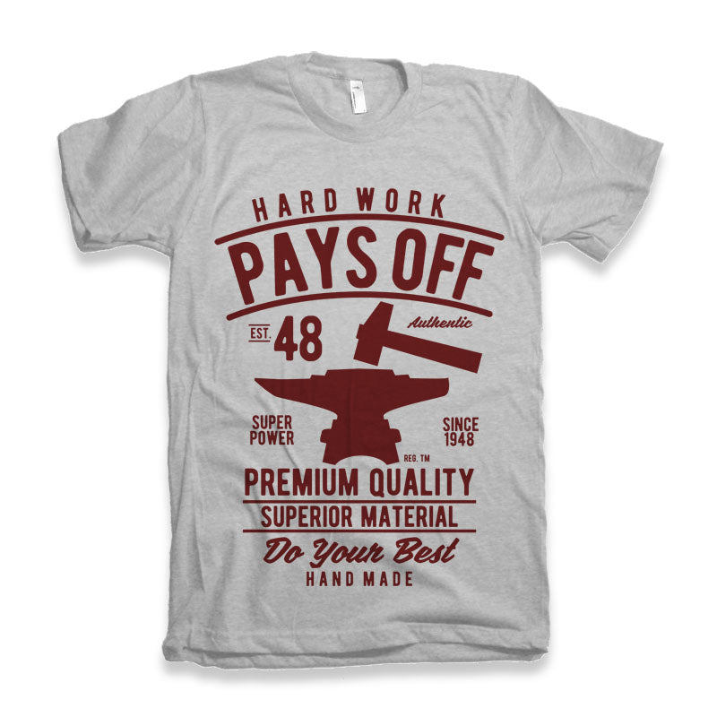 Hard Work Pays Men's Bamboo Viscose/Organic Cotton Short Sleeve Graphic T-Shirt