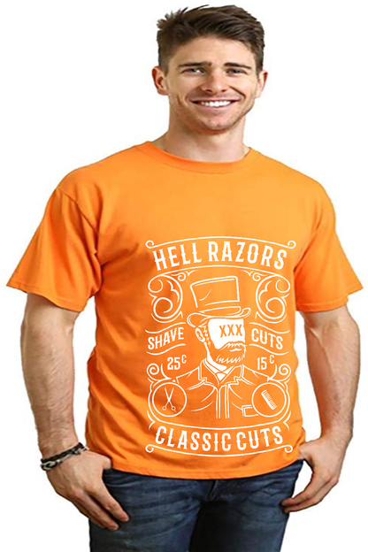 Hell Razors Men's Bamboo Viscose/Organic Cotton Short Sleeve Graphic T-Shirt