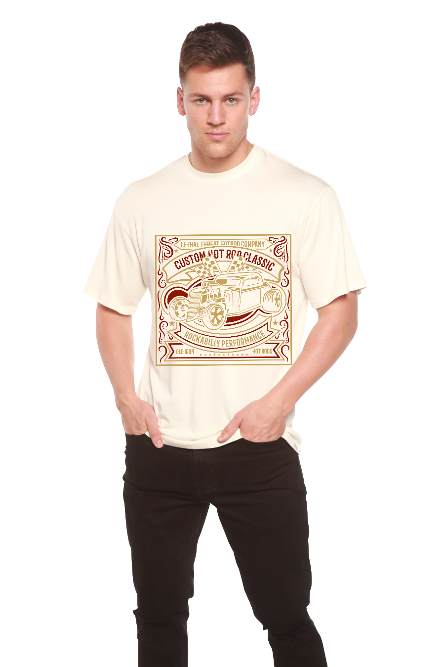 Hot Rod Men's Bamboo Viscose/Organic Cotton Short Sleeve Graphic T-Shirt