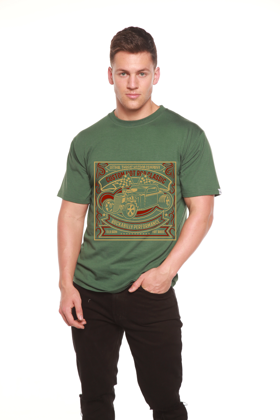 Hot Rod Men's Bamboo Viscose/Organic Cotton Short Sleeve Graphic T-Shirt