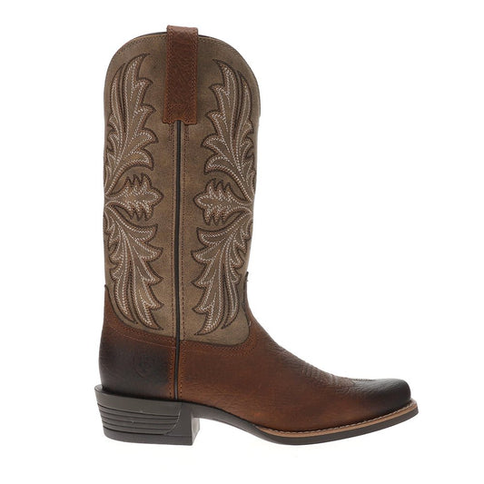 Hustler Embroidered Square Toe Pull On Cowboy Boots - SundialHustler Embroidered Square Toe Pull On Cowboy Boots