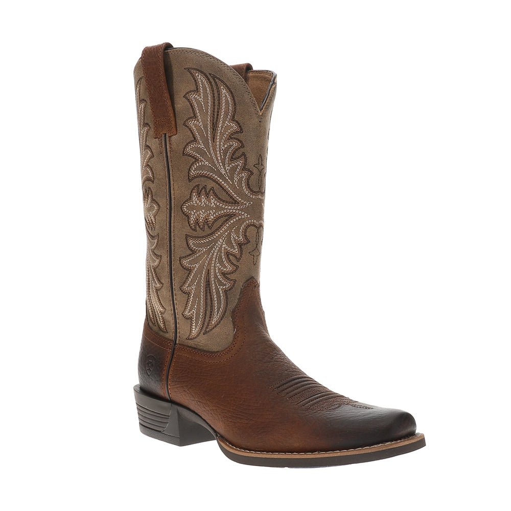 Hustler Embroidered Square Toe Pull On Cowboy Boots - SundialHustler Embroidered Square Toe Pull On Cowboy Boots