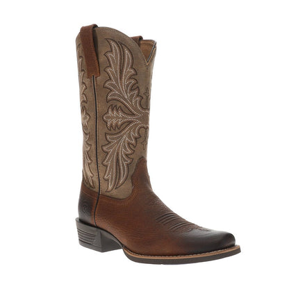 Hustler Embroidered Square Toe Pull On Cowboy Boots - SundialHustler Embroidered Square Toe Pull On Cowboy Boots