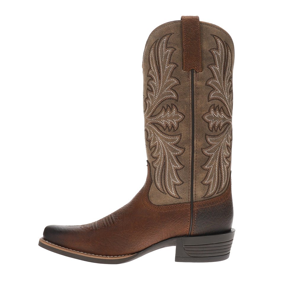 Hustler Embroidered Square Toe Pull On Cowboy Boots - SundialHustler Embroidered Square Toe Pull On Cowboy Boots
