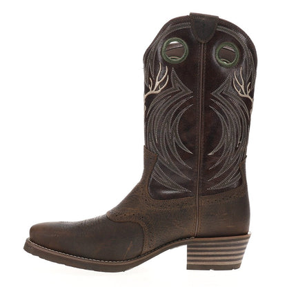 Hybrid Roughstock Antler Embroidered Snip Toe Pull On Cowboy Boots - SundialHybrid Roughstock Antler Embroidered Snip Toe Pull On Cowboy Boots