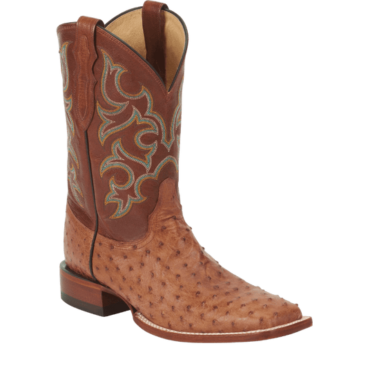 Justin Men's Exotic Truman Cognac Full Quill Ostrich Cowboy Boots 8516