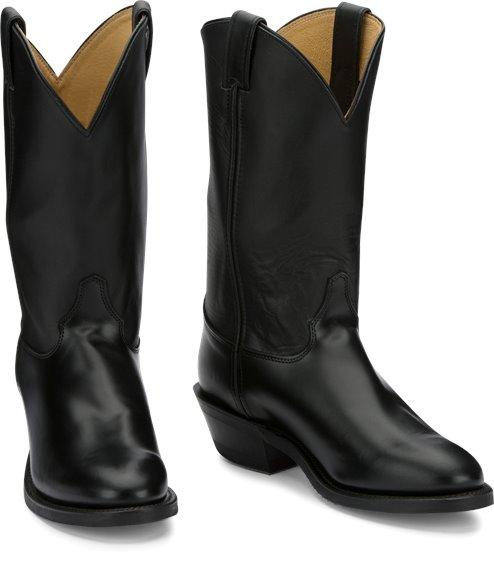 Justin Men's Tobias Black Round Toe Western Boots 3040