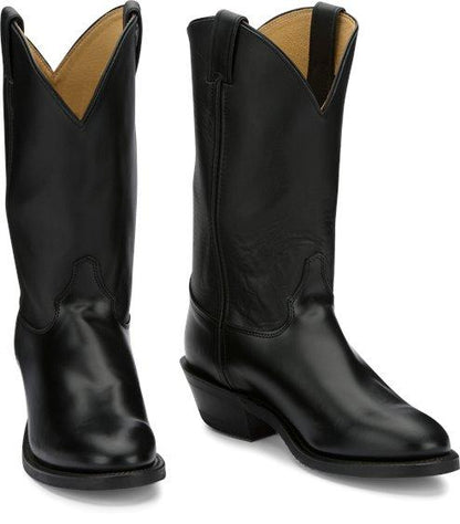 Justin Men's Tobias Black Round Toe Western Boots 3040