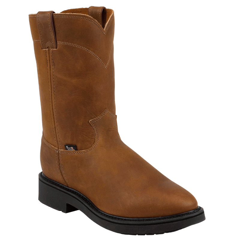 Justin Men's Conductor Hazel Brown Round Toe Work Boots 4760