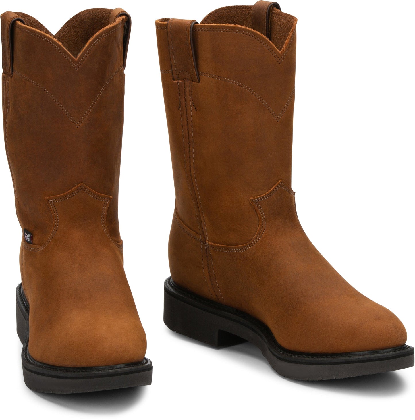 Justin Men's Conductor Hazel Brown Round Toe Work Boots 4760