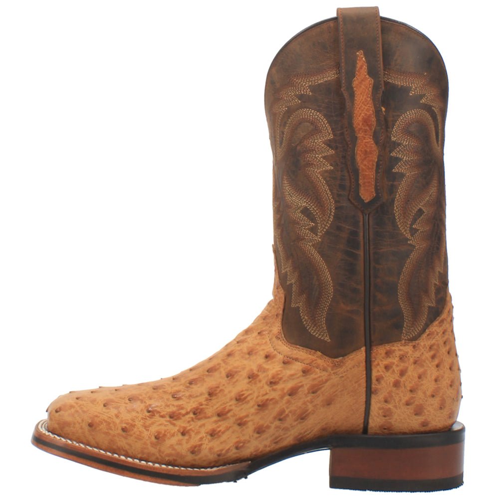 Kershaw Ostrich Embroidered Square Toe Pull On Cowboy Boots - SundialKershaw Ostrich Embroidered Square Toe Pull On Cowboy Boots