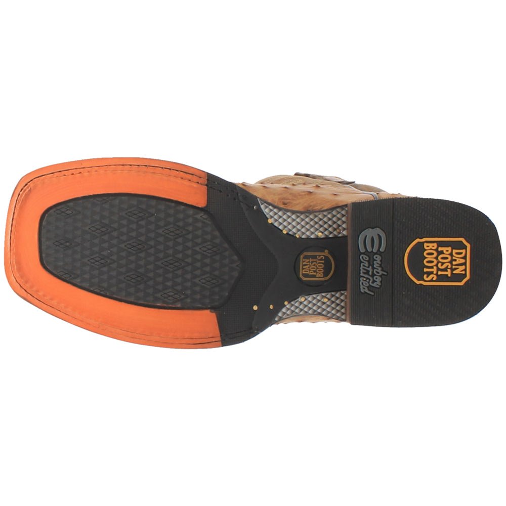 Kershaw Ostrich Embroidered Square Toe Pull On Cowboy Boots - SundialKershaw Ostrich Embroidered Square Toe Pull On Cowboy Boots