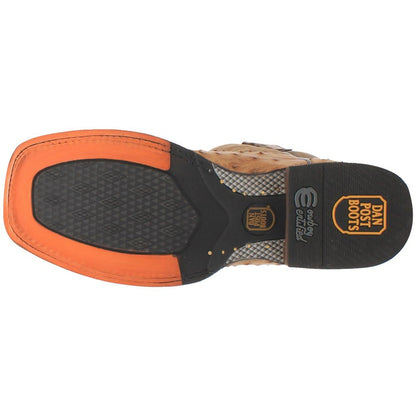 Kershaw Ostrich Embroidered Square Toe Pull On Cowboy Boots - SundialKershaw Ostrich Embroidered Square Toe Pull On Cowboy Boots