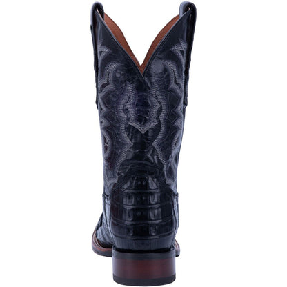 Kingsly Caiman Croc Embroidered Square Toe Pull On Cowboy Boots - SundialKingsly Caiman Croc Embroidered Square Toe Pull On Cowboy Boots