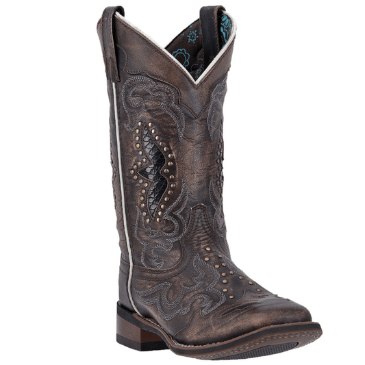 Laredo Women's Spellbound Black Leather Cowgirl Boots 5660