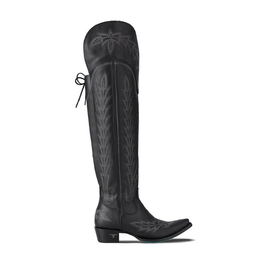 Lexington OTK Corset Embroidered Snip Toe Zippered Cowboy Boots - SundialLexington OTK Corset Embroidered Snip Toe Zippered Cowboy Boots