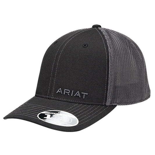 Ariat Men's Text Offset Black Mesh Ball Cap 1597501