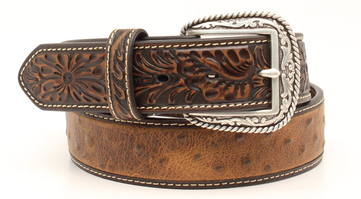 Ariat Men's Brown Ostrich Print Belt A1017202