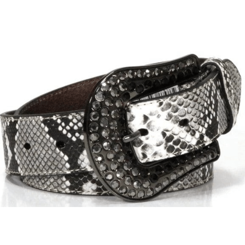 Nocona Women's Snake Skin Print Embellished Belt N320001562