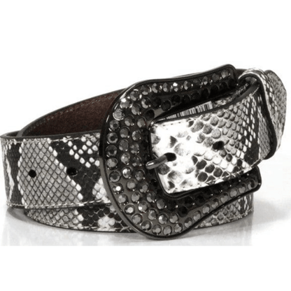 Nocona Women's Snake Skin Print Embellished Belt N320001562