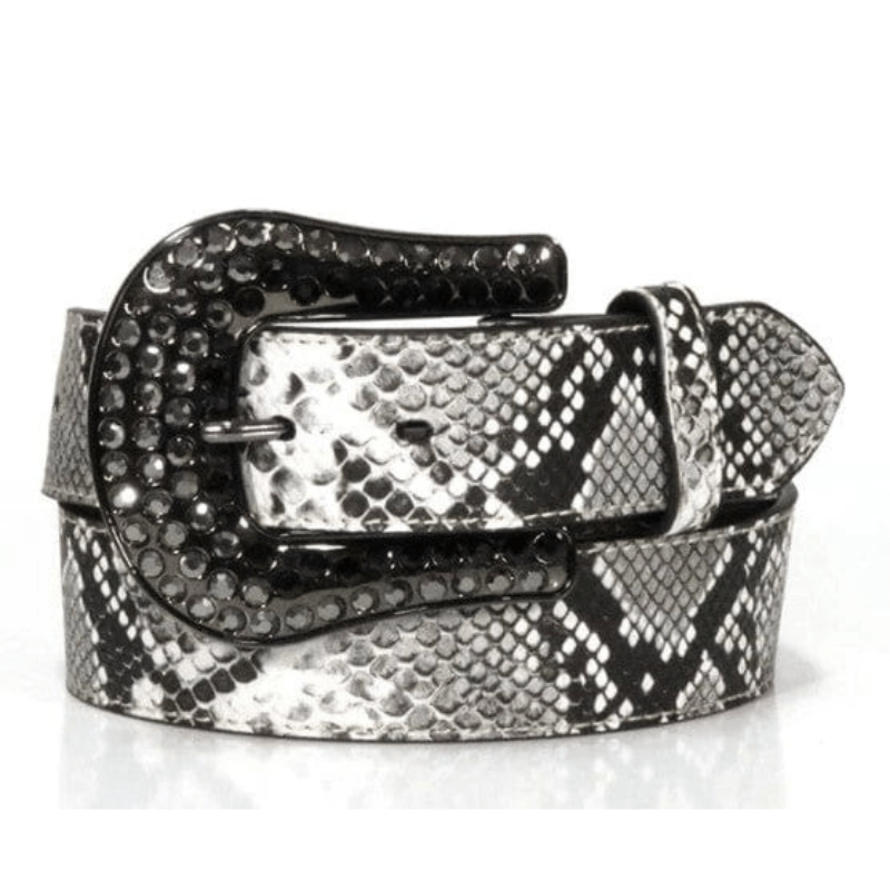Nocona Women's Snake Skin Print Embellished Belt N320001562