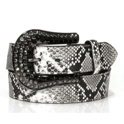Nocona Women's Snake Skin Print Embellished Belt N320001562