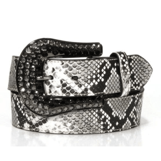 Nocona Women's Snake Skin Print Embellished Belt N320001562