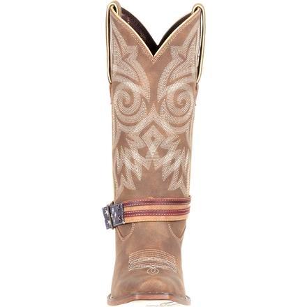 Durango Women's Crush Flag Accessory Brown Snip Toe Cowgirl Boots - DRD0208