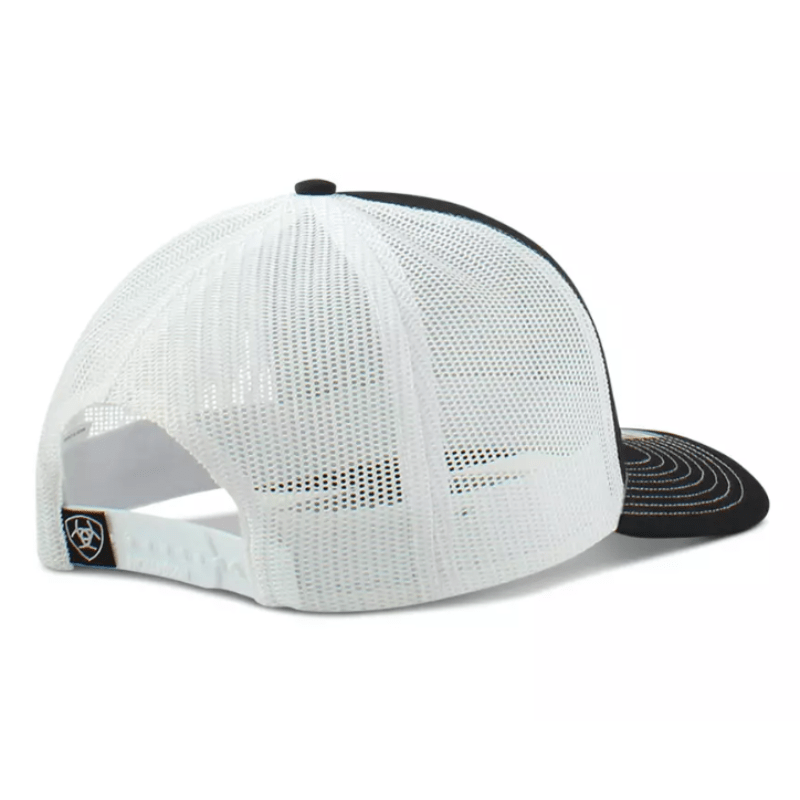 Ariat Men's Black USA Leather Patch Snapback Ball Cap A300008801