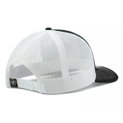 Ariat Men's Black USA Leather Patch Snapback Ball Cap A300008801