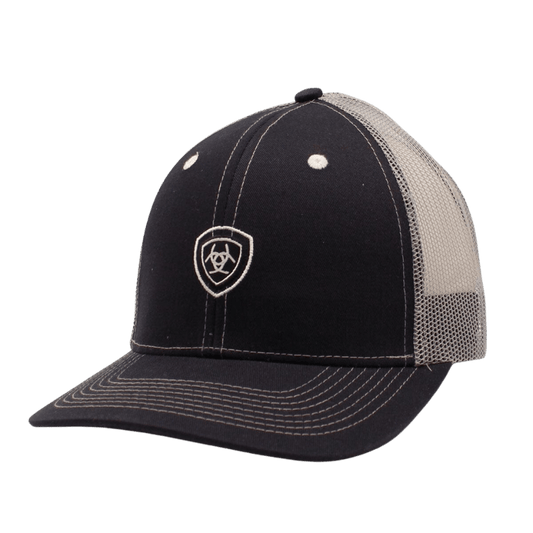 Ariat Men's Shield Logo Navy/White Mesh Snapback Baseball Cap A300000603