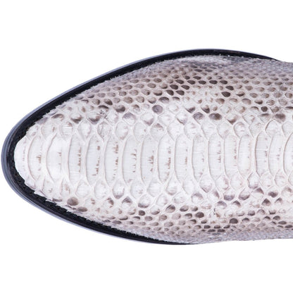 Manning Snakeskin Embroidered Round Toe Pull On Cowboy Boots - SundialManning Snakeskin Embroidered Round Toe Pull On Cowboy Boots