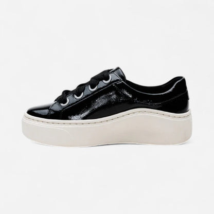 Aubrey Platform Lace Up Black Patent