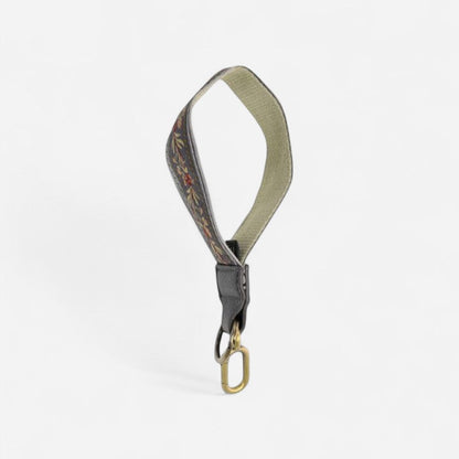 1.5 Floral Swag Wristlet Keychain Grey"