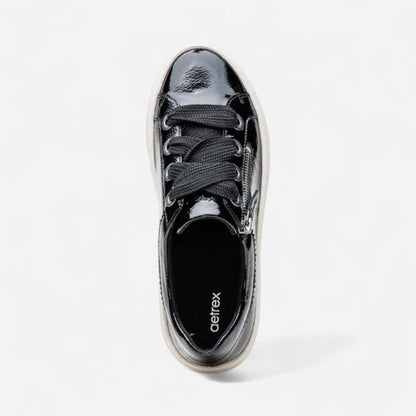 Aubrey Platform Lace Up Black Patent