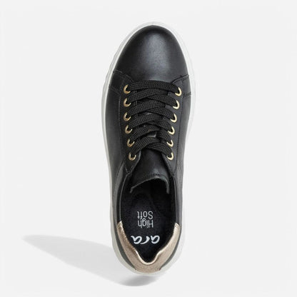Mikky Black Calf Leather w/ Platinum Metallic