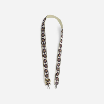 1.5 Studded Daisy Embroidered Guitar Strap Burgundy"