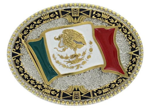 Montana Silversmiths Grand Mexican Flag Attitude Buckle A855