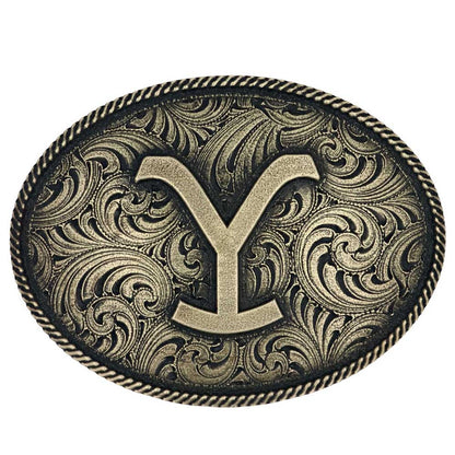 Montana Silversmiths Yellowstone Y Filigree Oval Belt Buckle A913YEL