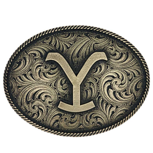 Montana Silversmiths Yellowstone Y Filigree Oval Belt Buckle A913YEL