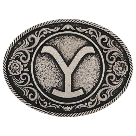 Montana Silversmiths Yellowstone Y Floral Filigree Belt Buckle A914YEL