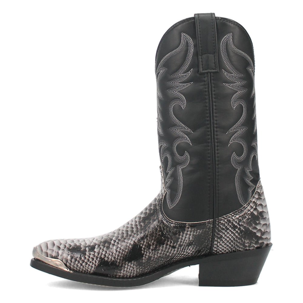 Monty Snake Print Pointed Toe Pull On Cowboy Boots - SundialMonty Snake Print Pointed Toe Pull On Cowboy Boots